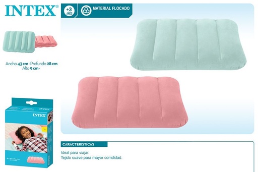 Almohada hinchable surtida colores INTEX