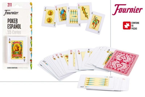 Baraja naipes poker español 55 cartas bl ref 71605